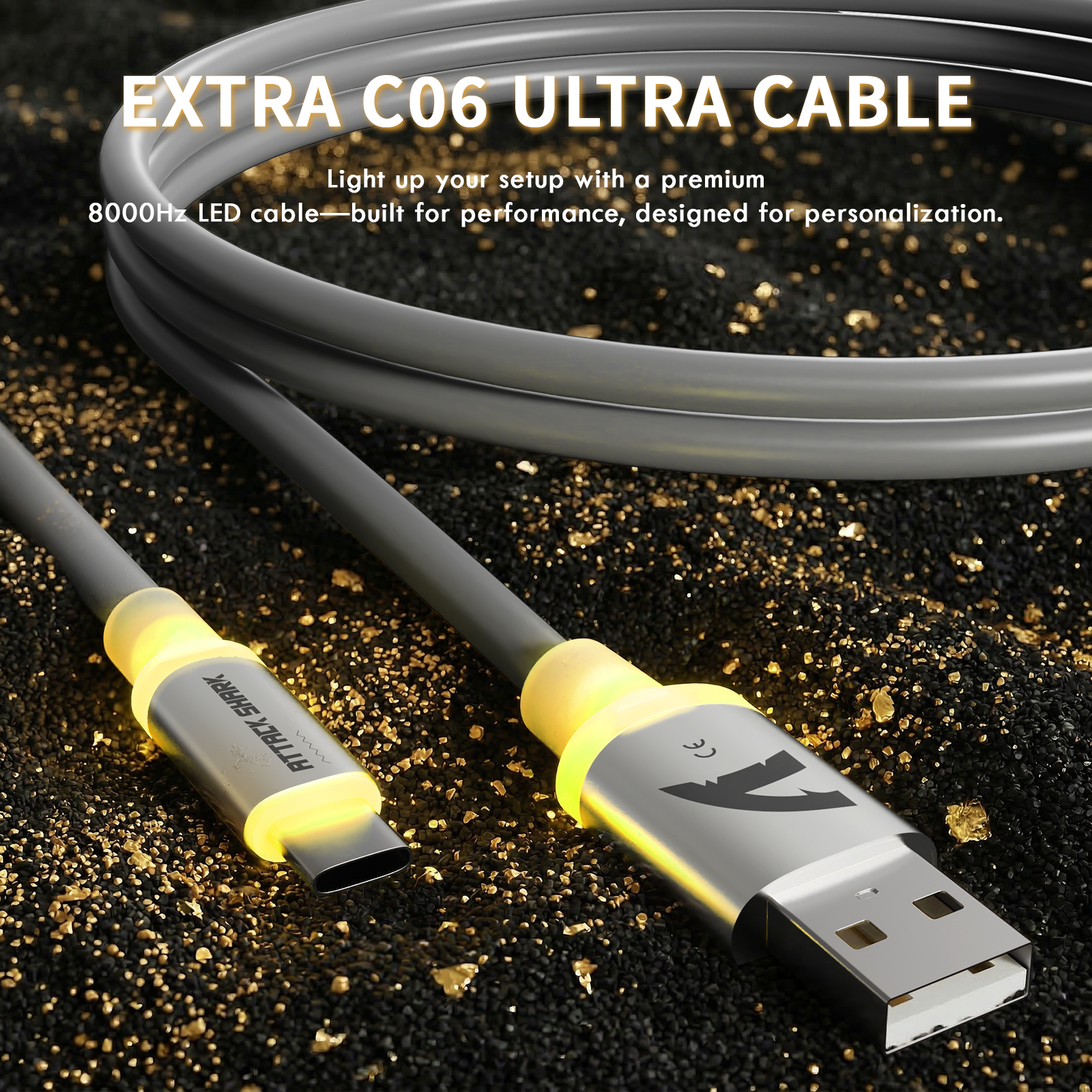 Ratón para juegos inalámbrico ATTACK SHARK X11 ULTRA Carbon Fiber con cable LED Ultra C06