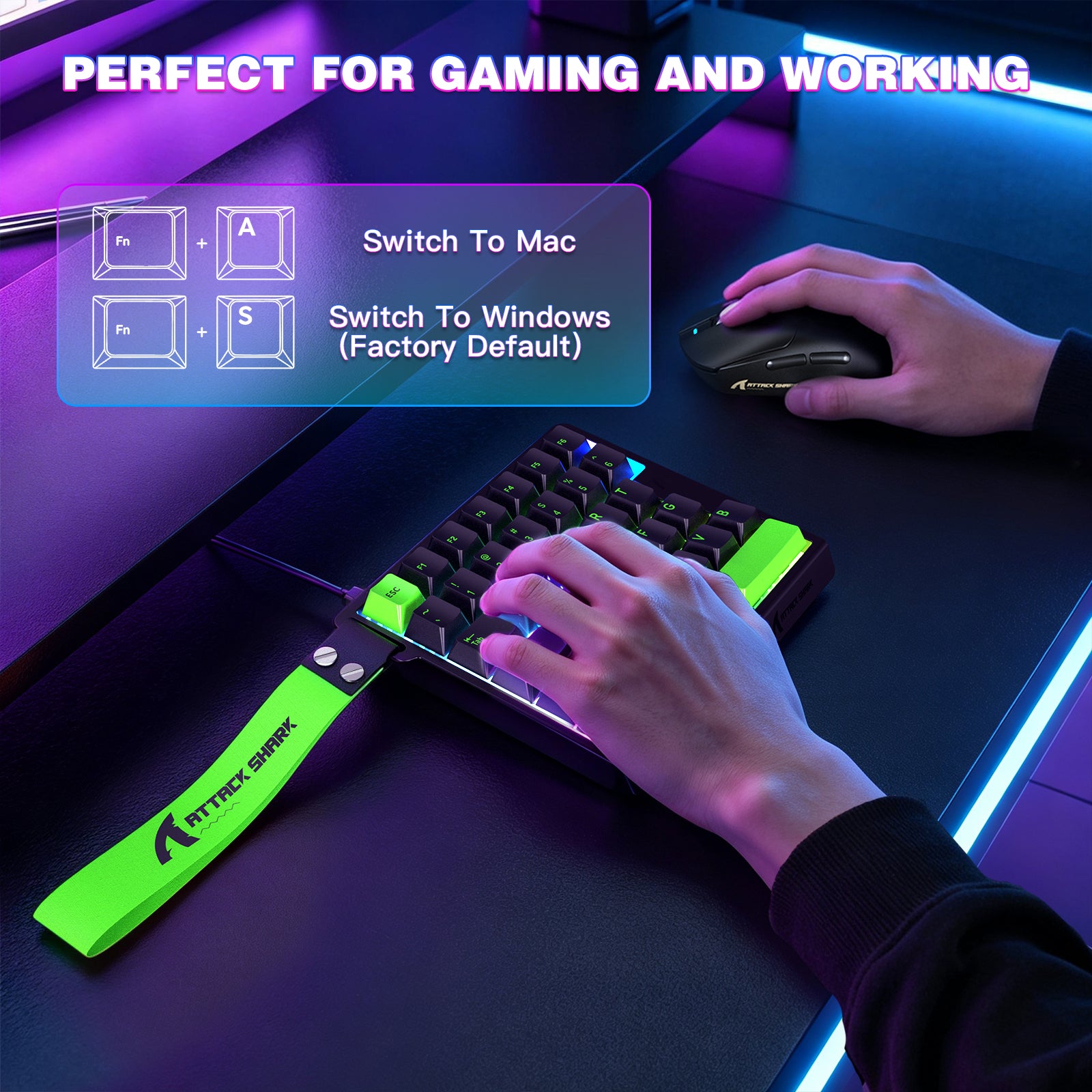 Teclado con interruptor magnético de una mano ATTACK SHARK M36 HE