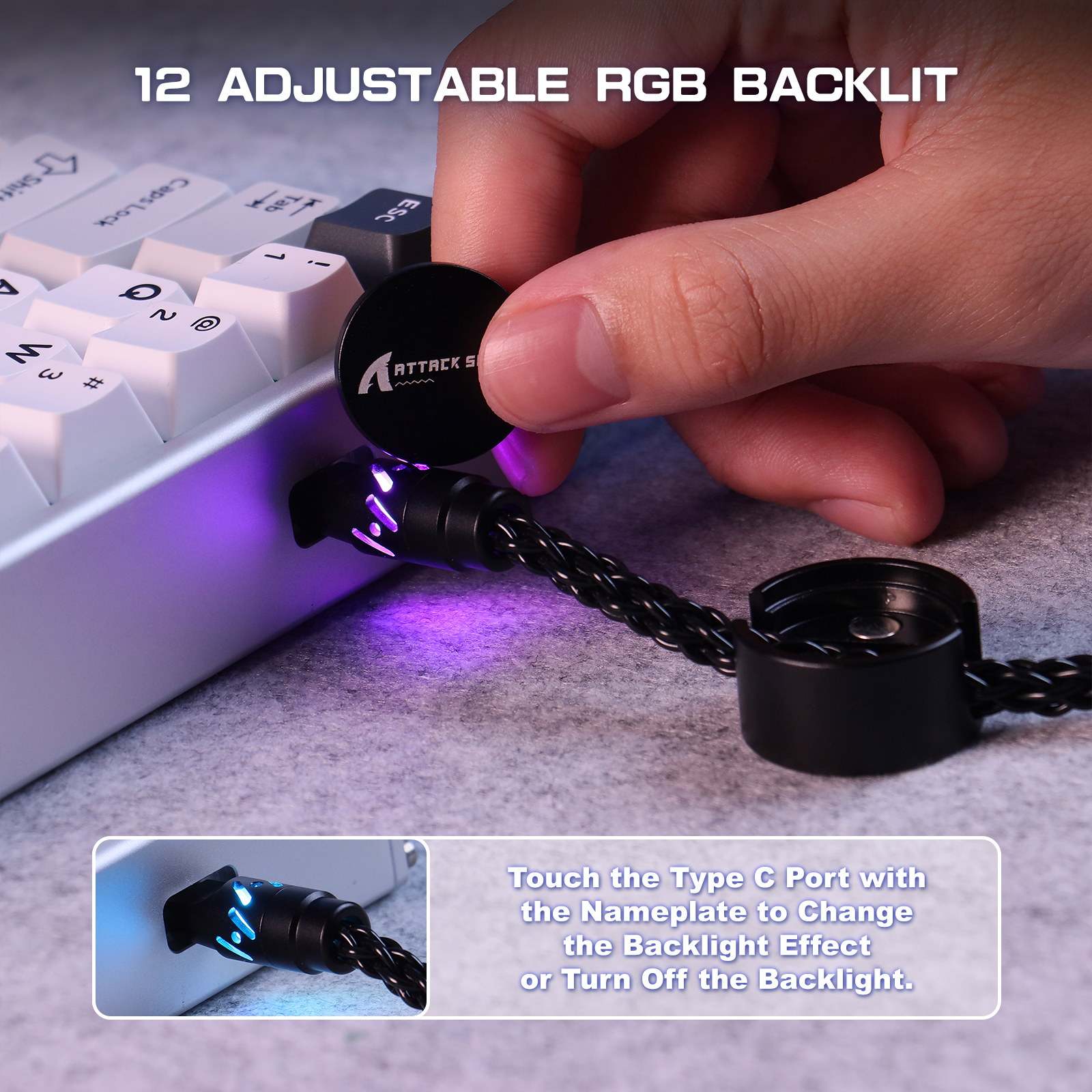 ATTACK SHARK C07 Cable Aviador Personalizado para Teclado Magnético 8KHz
