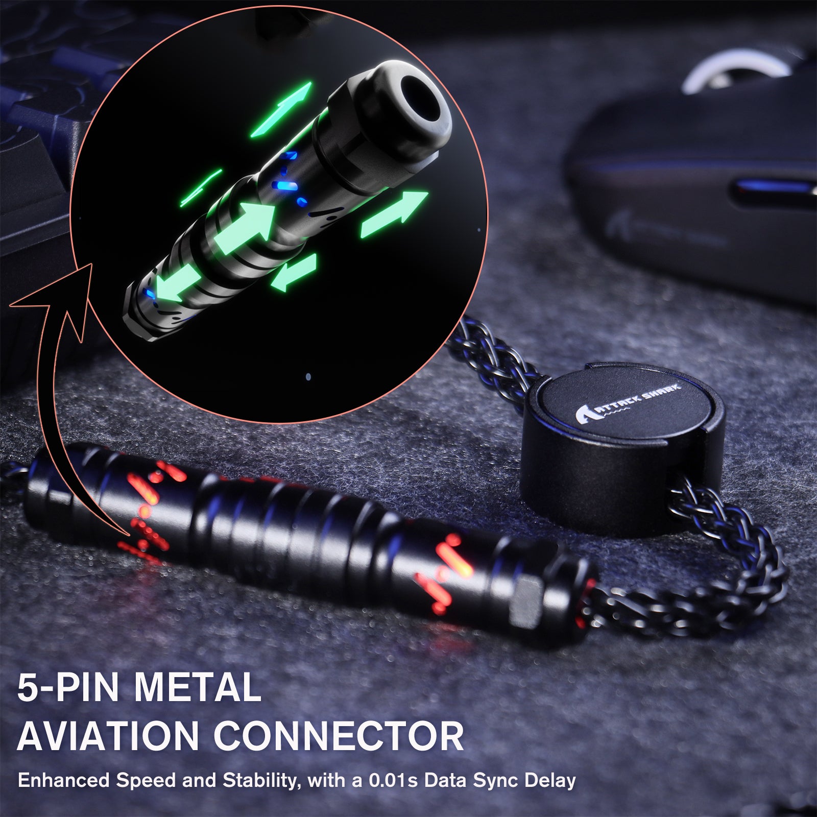 ATTACK SHARK C07 Cable Aviador Personalizado para Teclado Magnético 8KHz