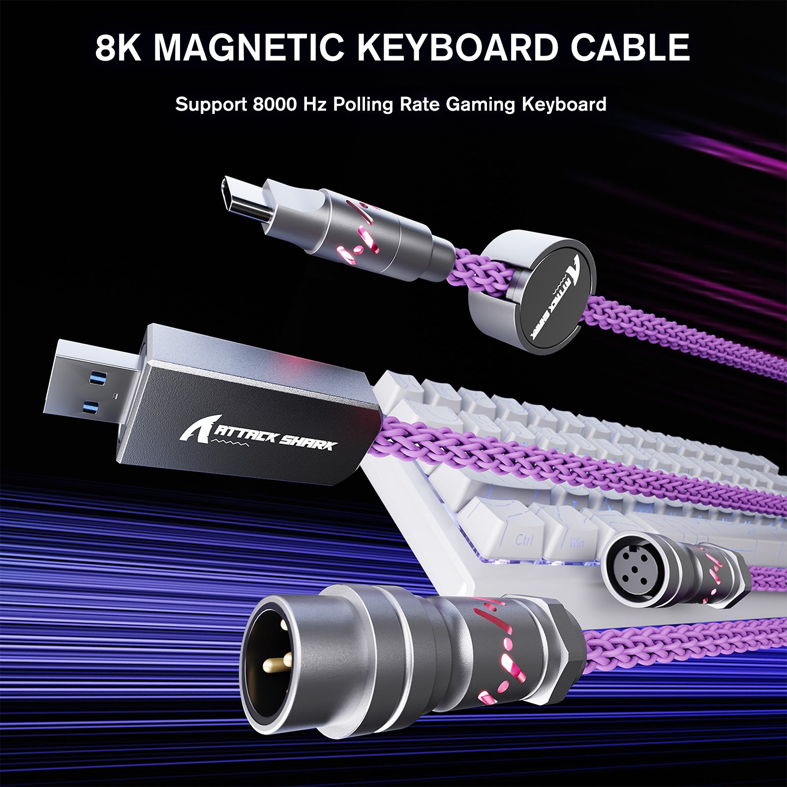 ATTACK SHARK C07 Cable Aviador Personalizado para Teclado Magnético 8KHz