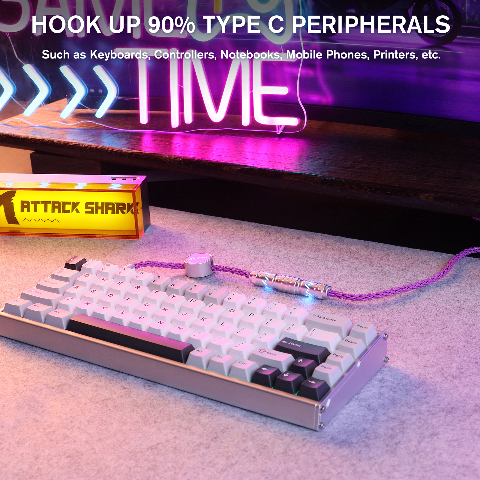 ATTACK SHARK C07 Cable Aviador Personalizado para Teclado Magnético 8KHz