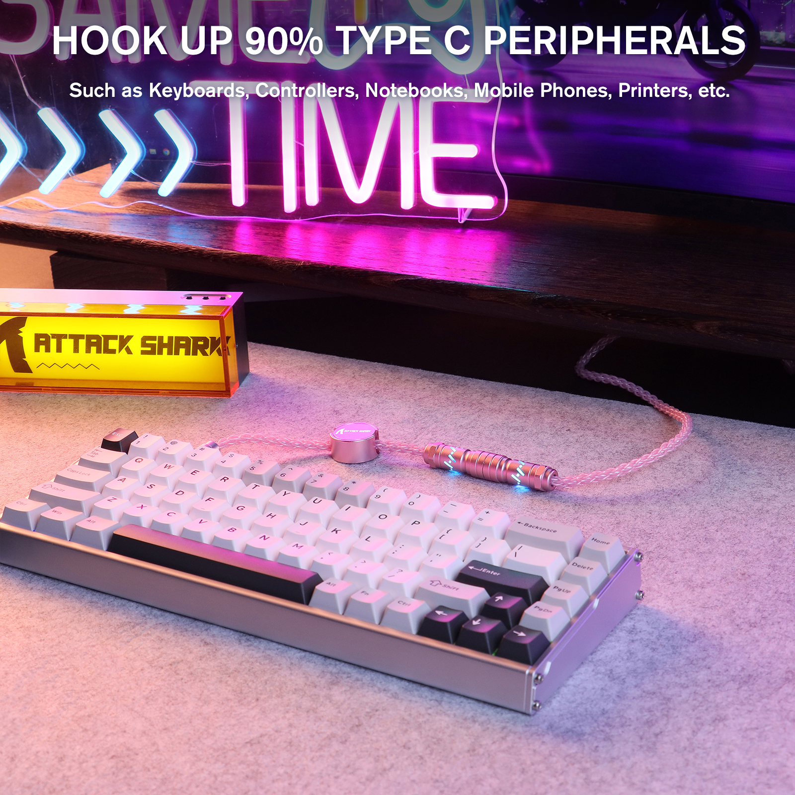 ATTACK SHARK C07 Cable Aviador Personalizado para Teclado Magnético 8KHz