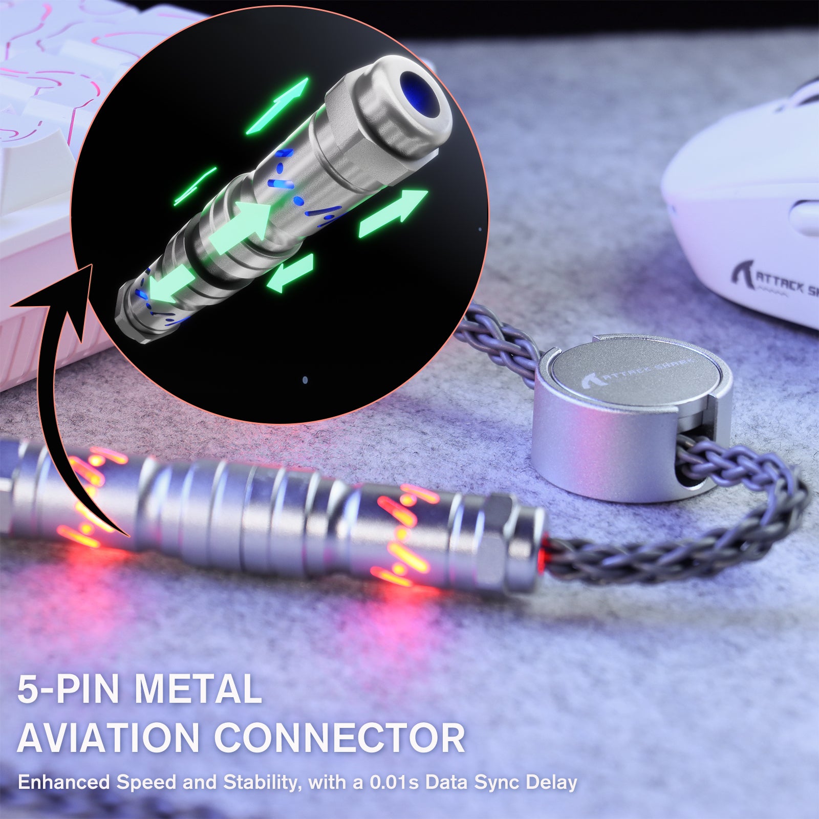 ATTACK SHARK C07 Cable Aviador Personalizado para Teclado Magnético 8KHz