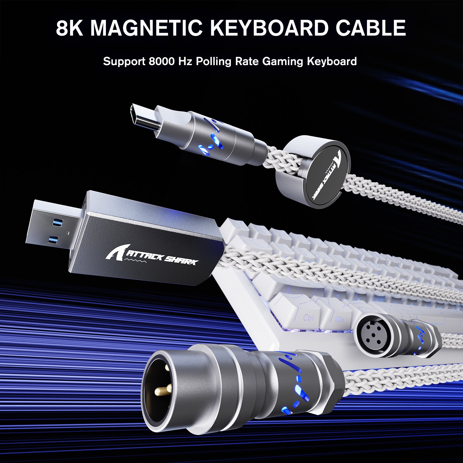 ATTACK SHARK C07 Cable Aviador Personalizado para Teclado Magnético 8KHz