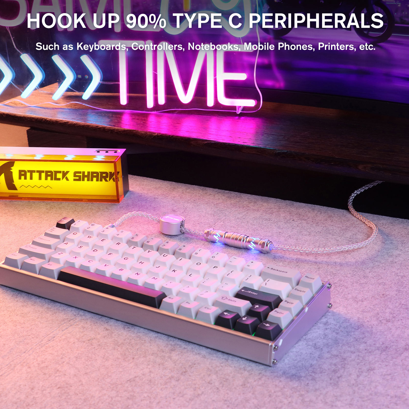 ATTACK SHARK C07 Cable Aviador Personalizado para Teclado Magnético 8KHz