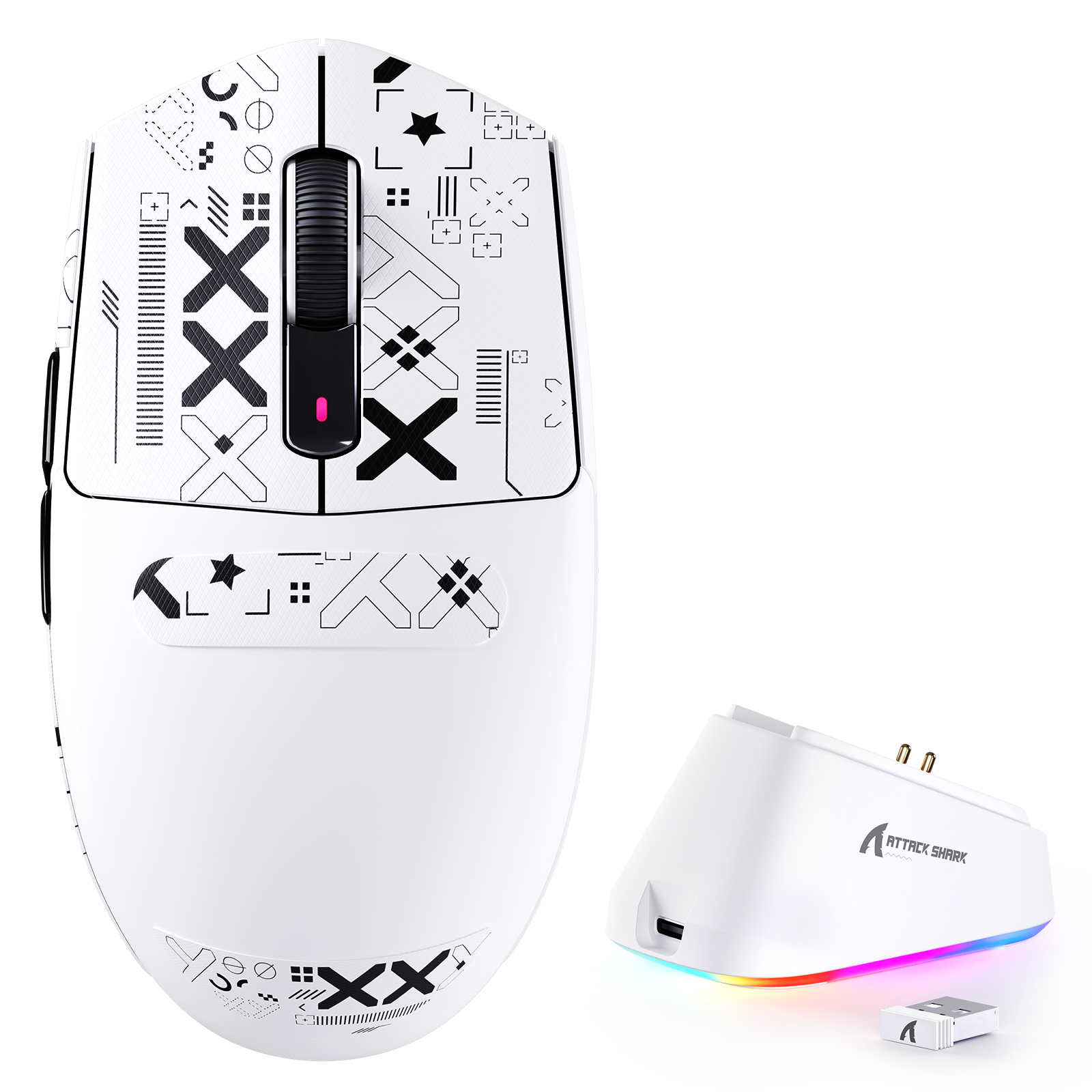 Ratón inalámbrico para juegos ATTACK SHARK G3 PRO de triple modo con base de carga 25000 DPI Ultra ligero