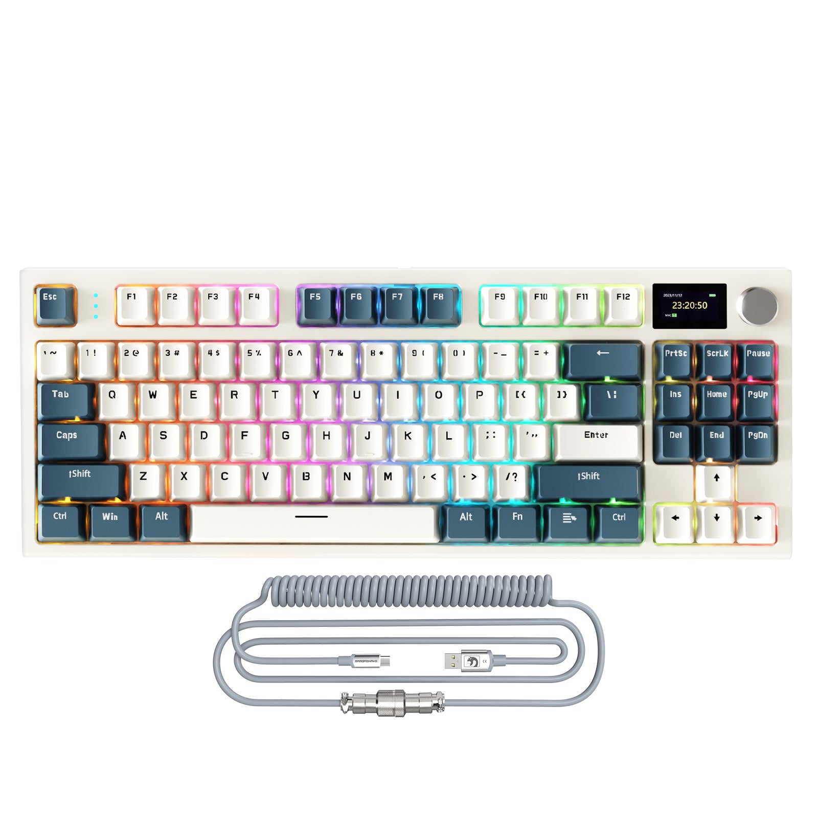 ATTACK SHARK K86 Teclado Mecánico Inalámbrico con Cable Enrollado