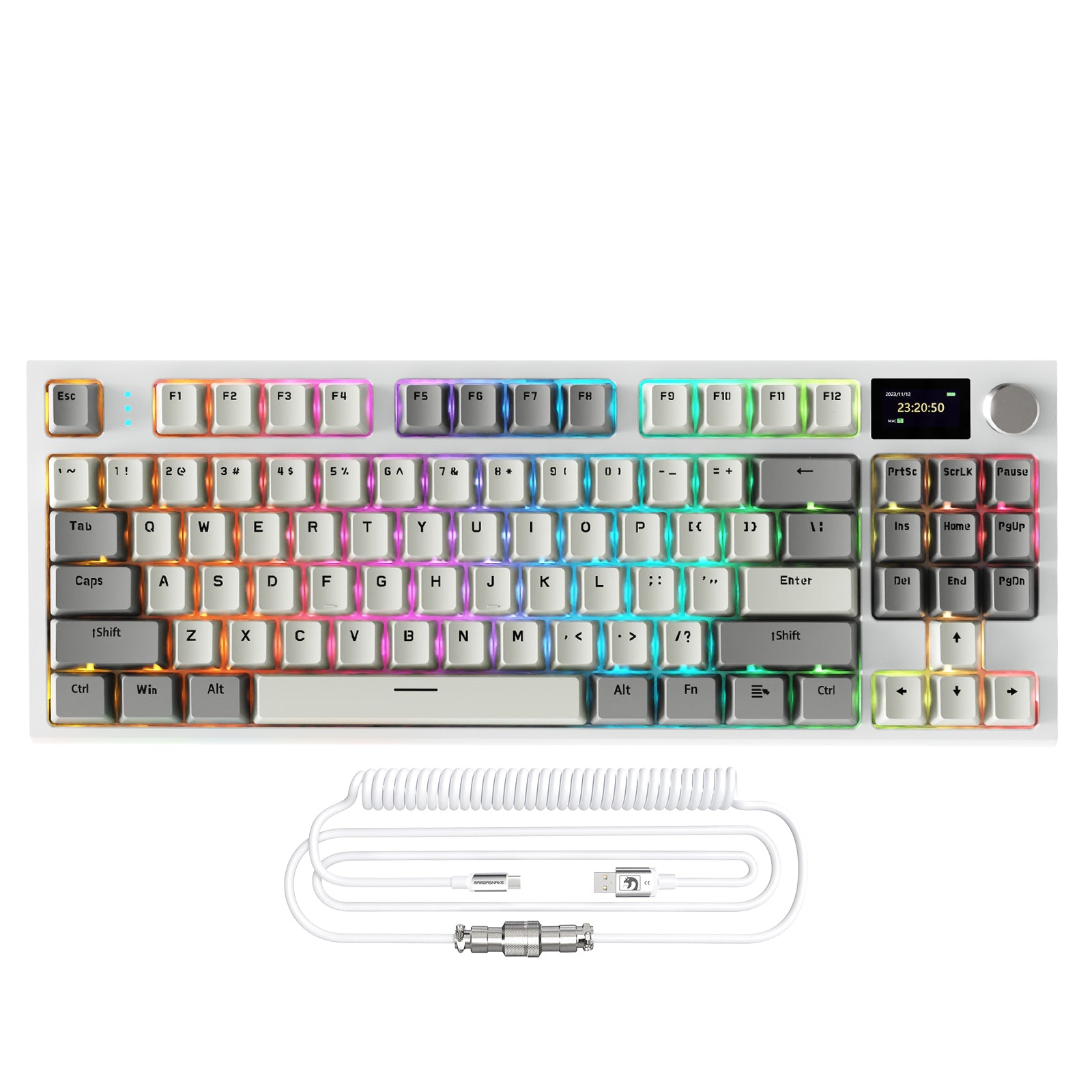 ATTACK SHARK K86 Teclado Mecánico Inalámbrico con Cable Enrollado