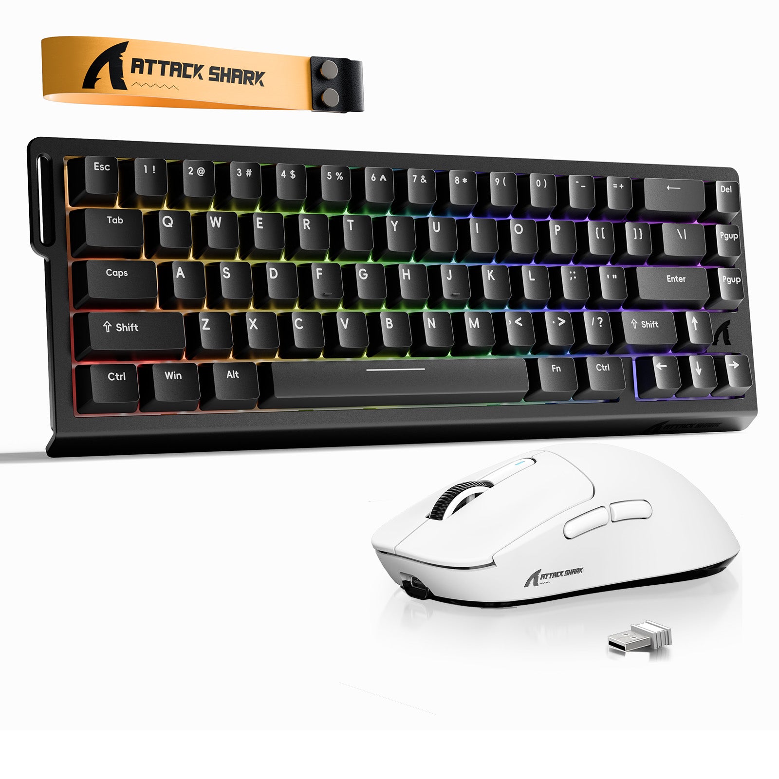 Paquete ATTACK SHARK X68HE Rapid Trigger Keyboard + ratón inalámbrico para juegos X3