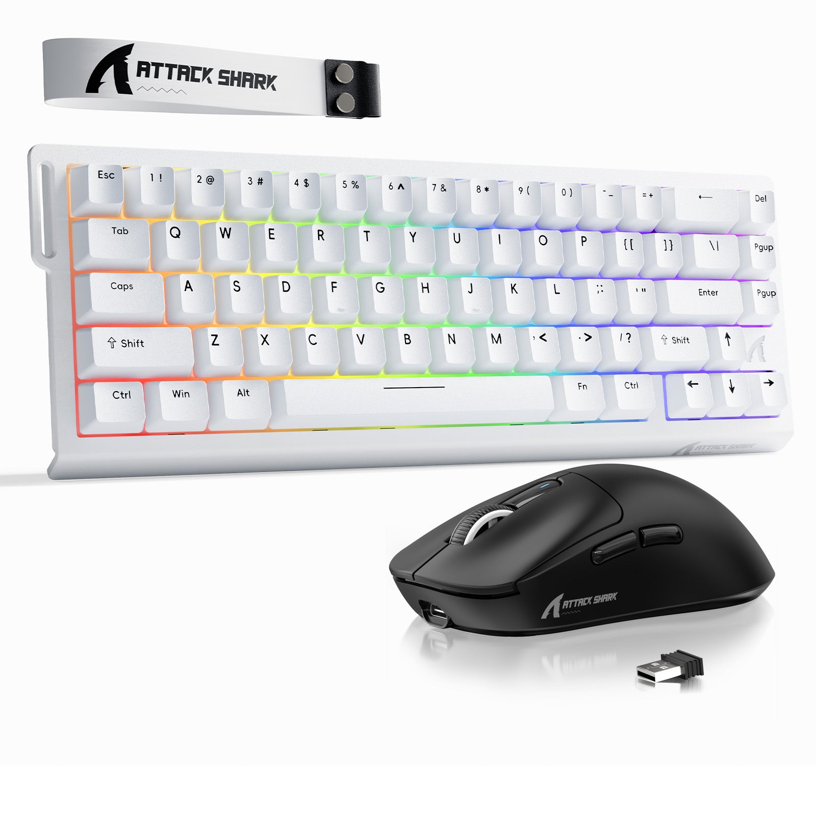 Paquete ATTACK SHARK X68HE Rapid Trigger Keyboard + ratón inalámbrico para juegos X3
