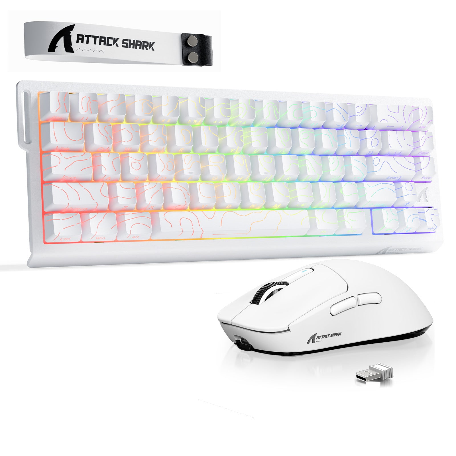 Paquete ATTACK SHARK X68HE Rapid Trigger Keyboard + ratón inalámbrico para juegos X3
