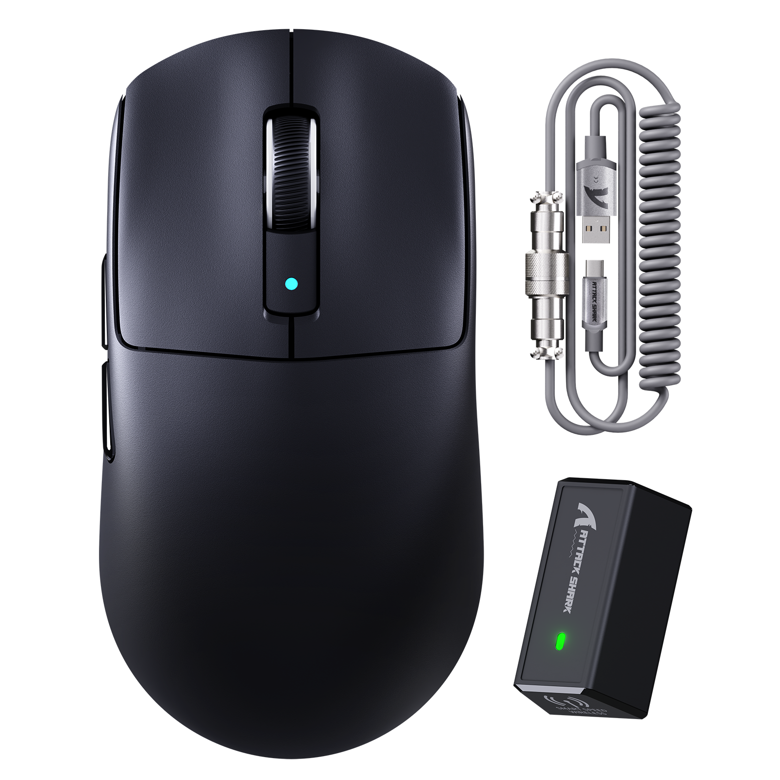 ATTACK SHARK R6 LIGHTSPEED Ratón para Juegos Inalámbrico con Cable Enrollado para Ratón C06