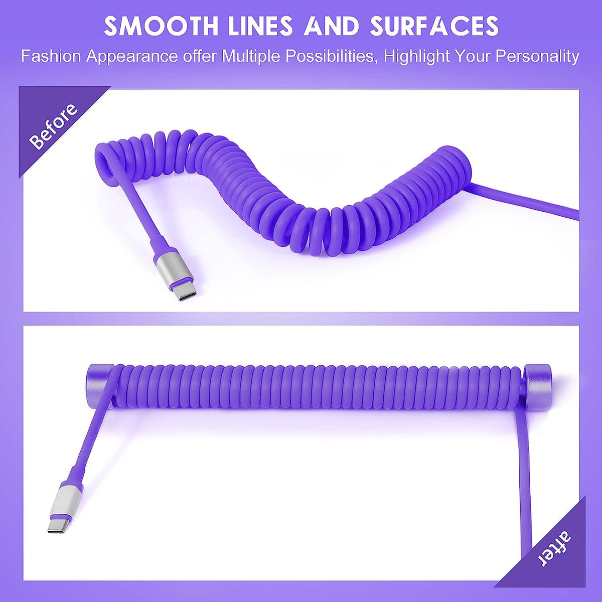 Enrollador personalizado ATTACK SHARK RC01 para cable USB C en espiral