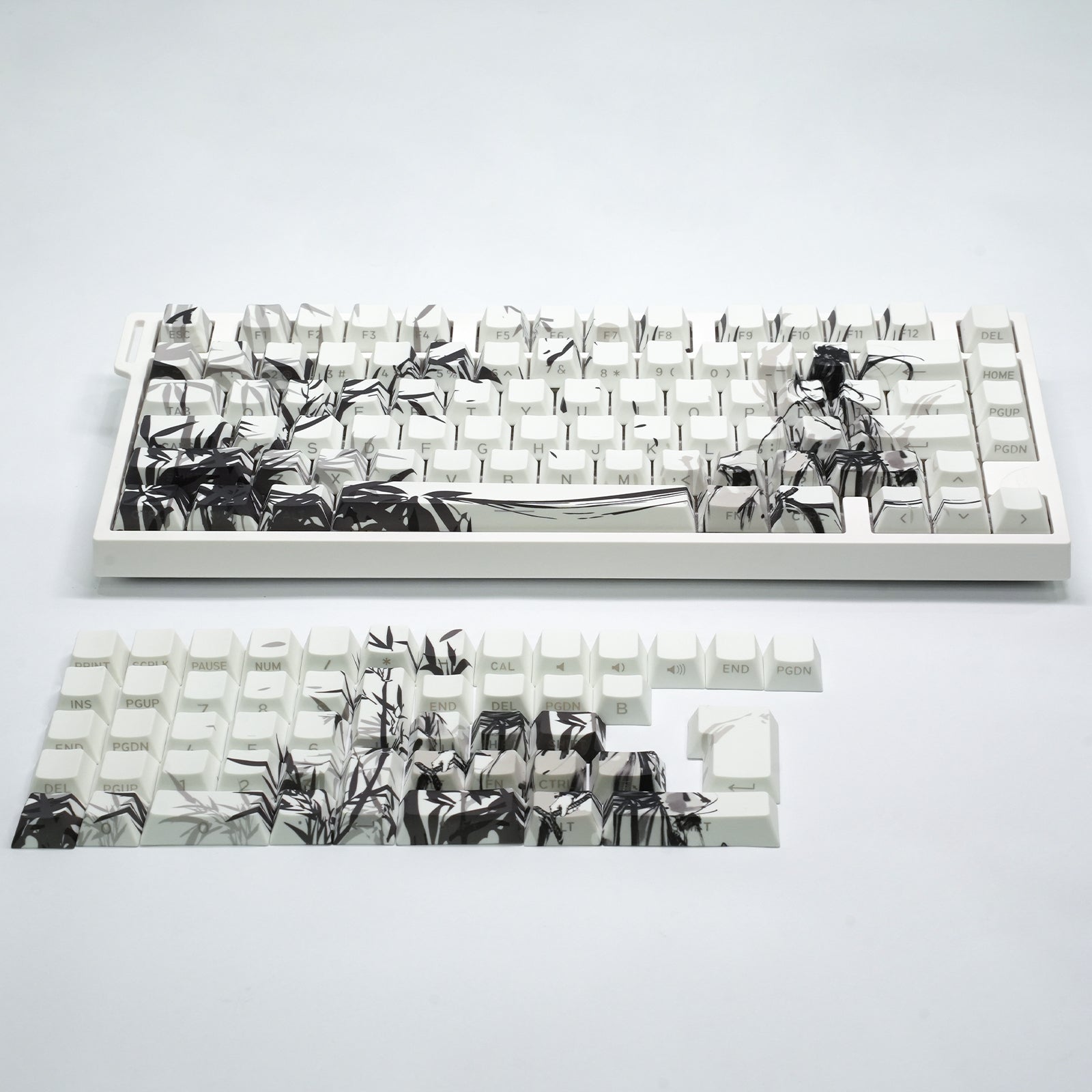 ATTACK SHARK SK02, 129 teclas, teclas PBT con impresión lateral, ANSI/ISO, caballero andante
