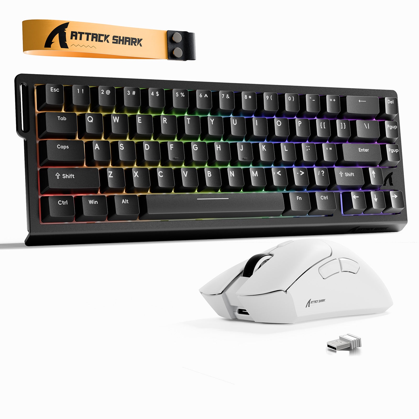 Paquete ATTACK SHARK X68HE Rapid Trigger Keyboard + ratón inalámbrico para juegos R1