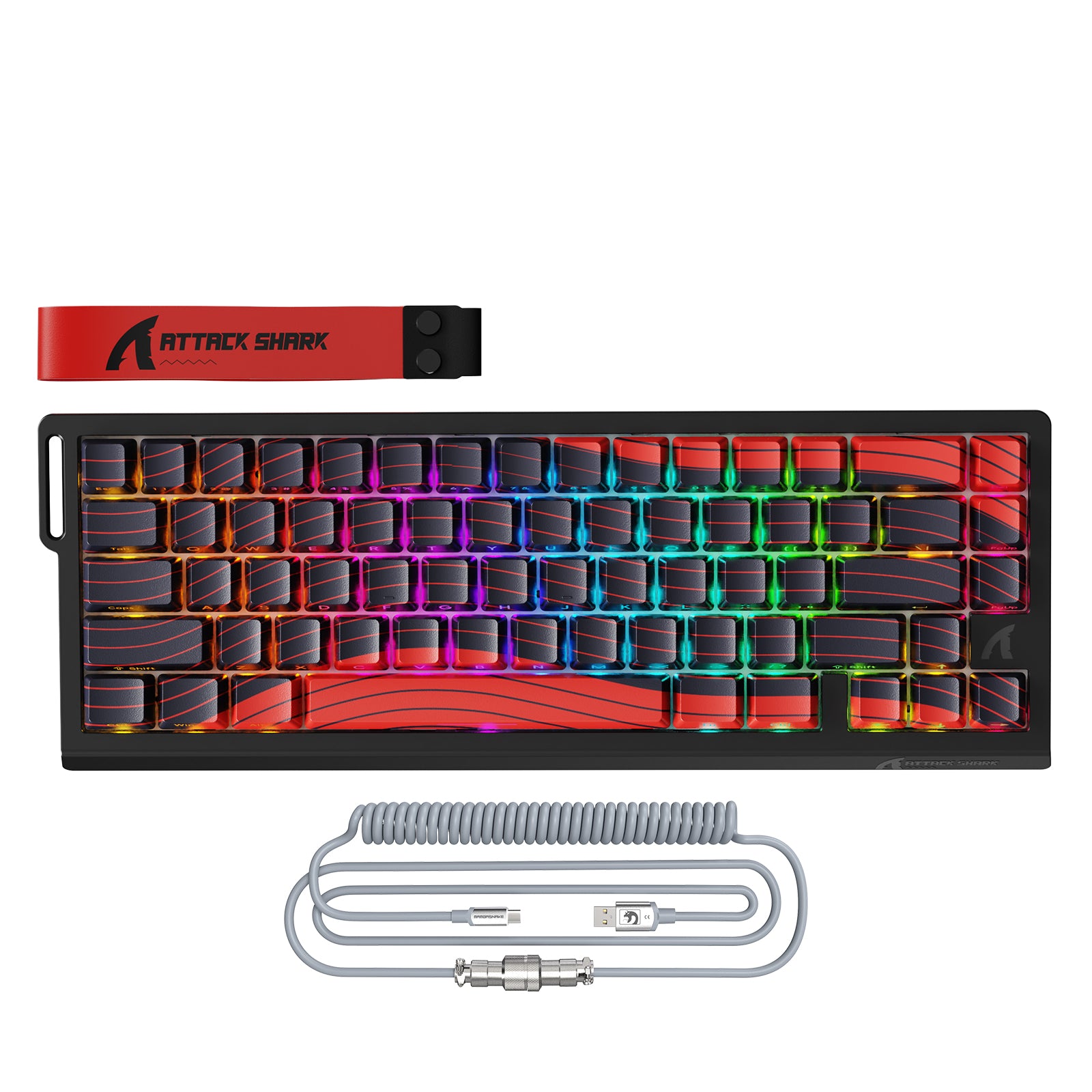 ATTACK SHARK X68PRO HE Teclado Inalámbrico de Disparo Rápido con Cable Enrollado