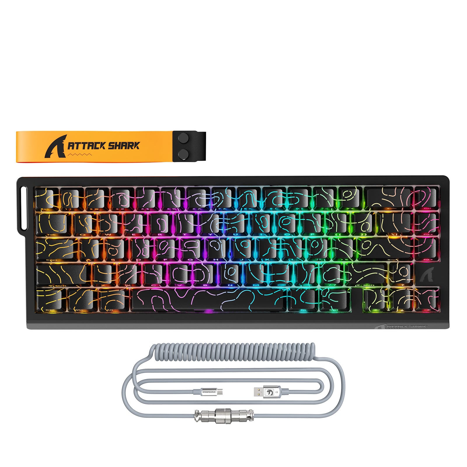 ATTACK SHARK X68PRO HE Teclado Inalámbrico de Disparo Rápido con Cable Enrollado