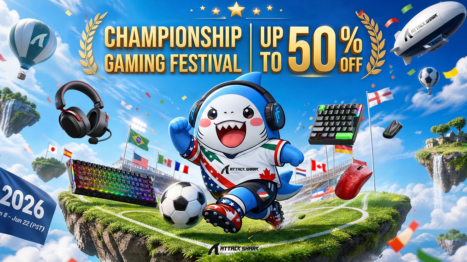 Festival de Juegos de Campeonato: Celebra la Temporada de la Copa Mundial con ATTACK SHARK