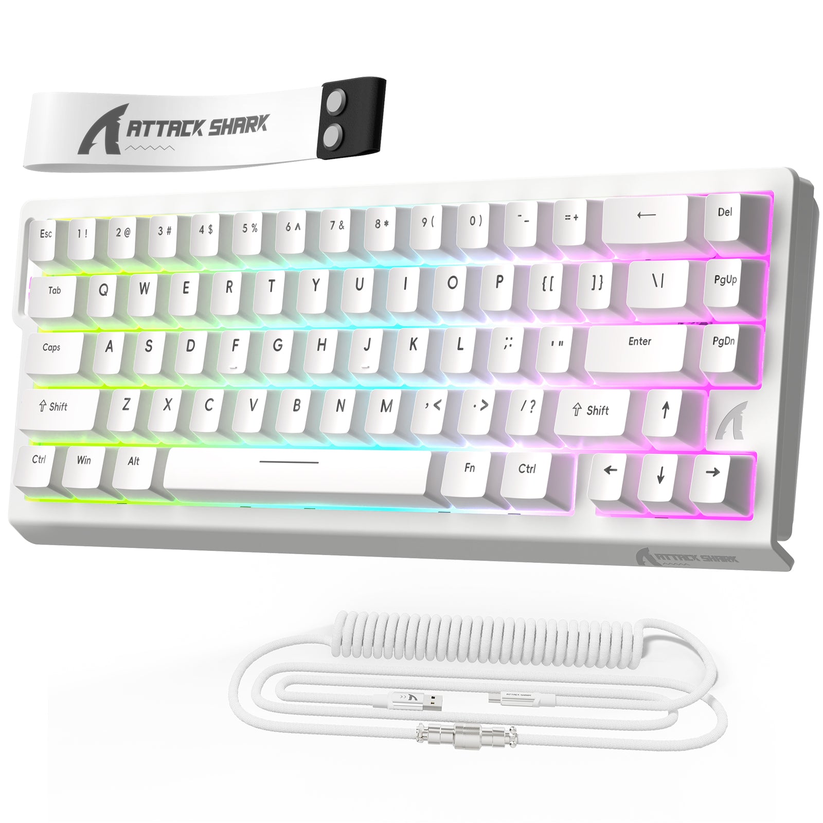 ATTACK SHARK X68 HE Teclado de Disparo Rápido con Interruptor Magnético con Cable Enrollado C01PRO
