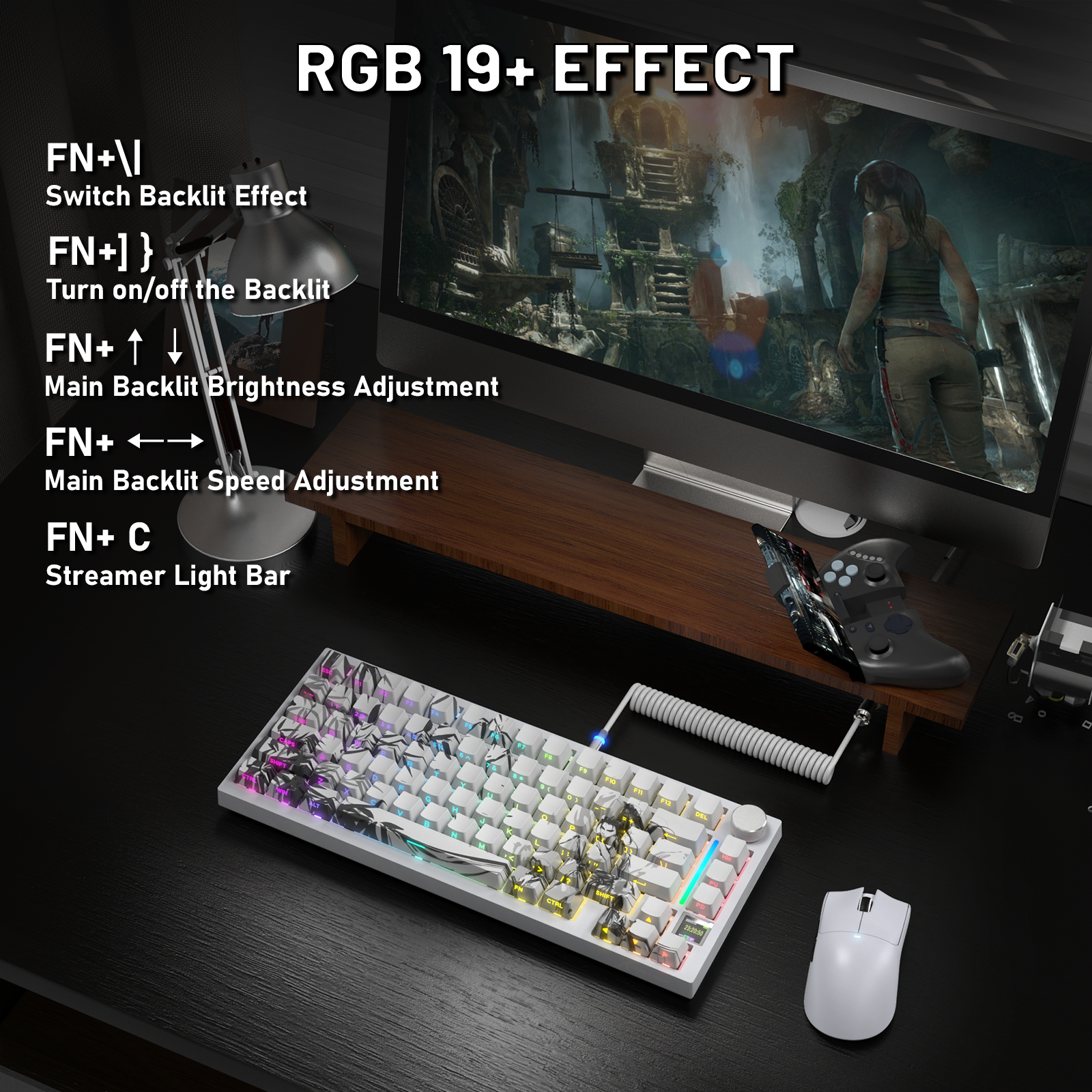 Teclado mecánico ATTACK SHARK X820ULTRA con cable en espiral C01ULTRA