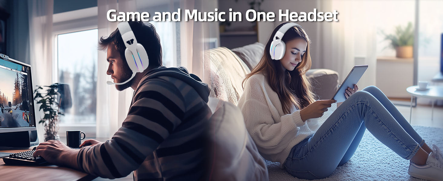 ATTACK SHARK L90 Auriculares para Juegos Plegables RGB Ultra-Ligeros Tri-Mode
