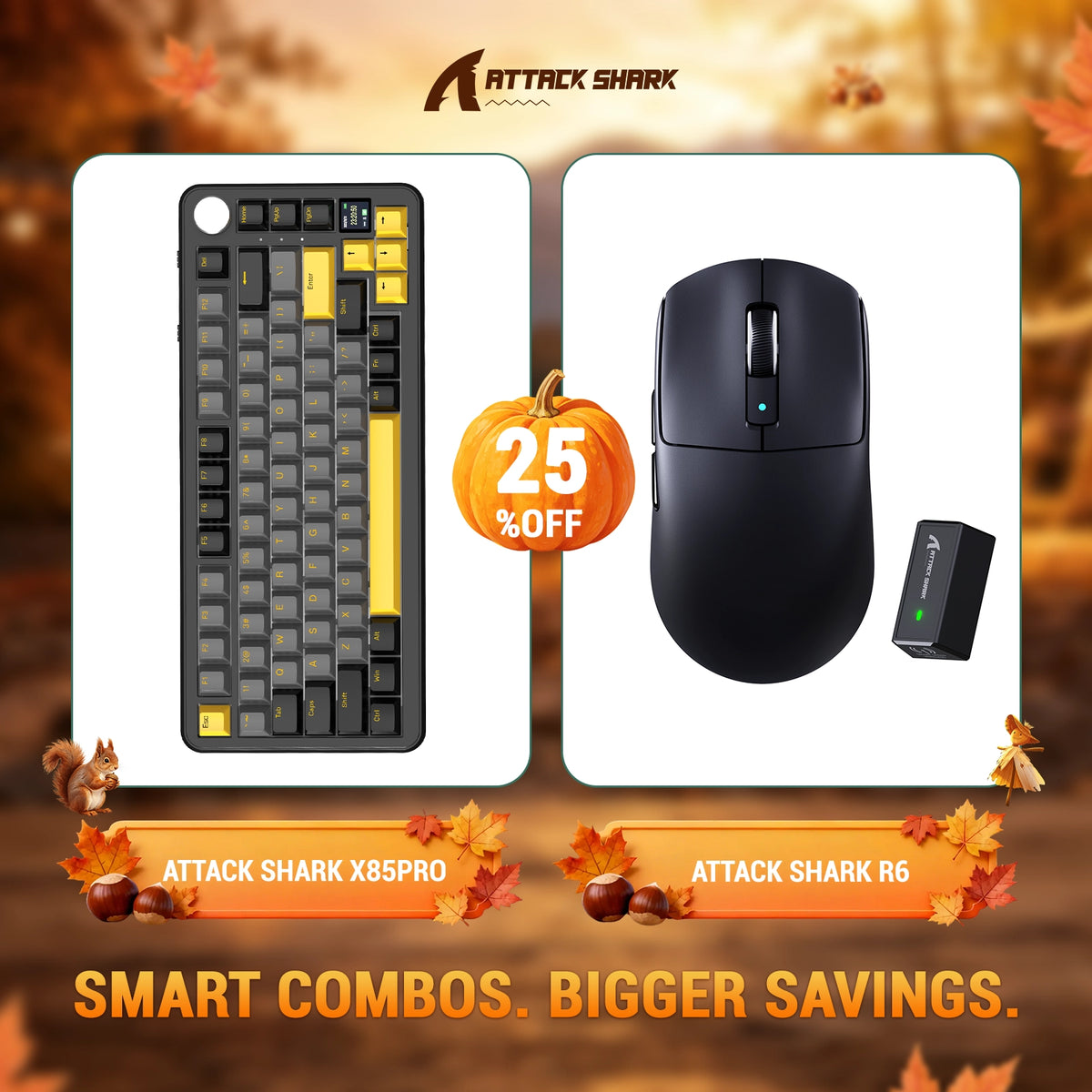 ATTACK SHARK X85 PRO: teclado mecánico con junta de tres modos + paquete de ratón inalámbrico para gaming R6