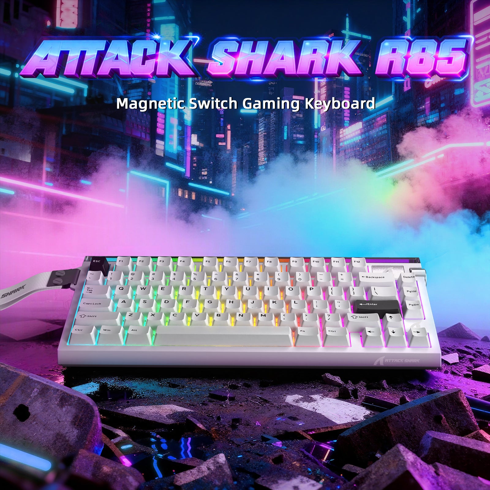 Teclado ATTACK SHARK R85 HE Rapid Trigger con cable LED C01ULTRA