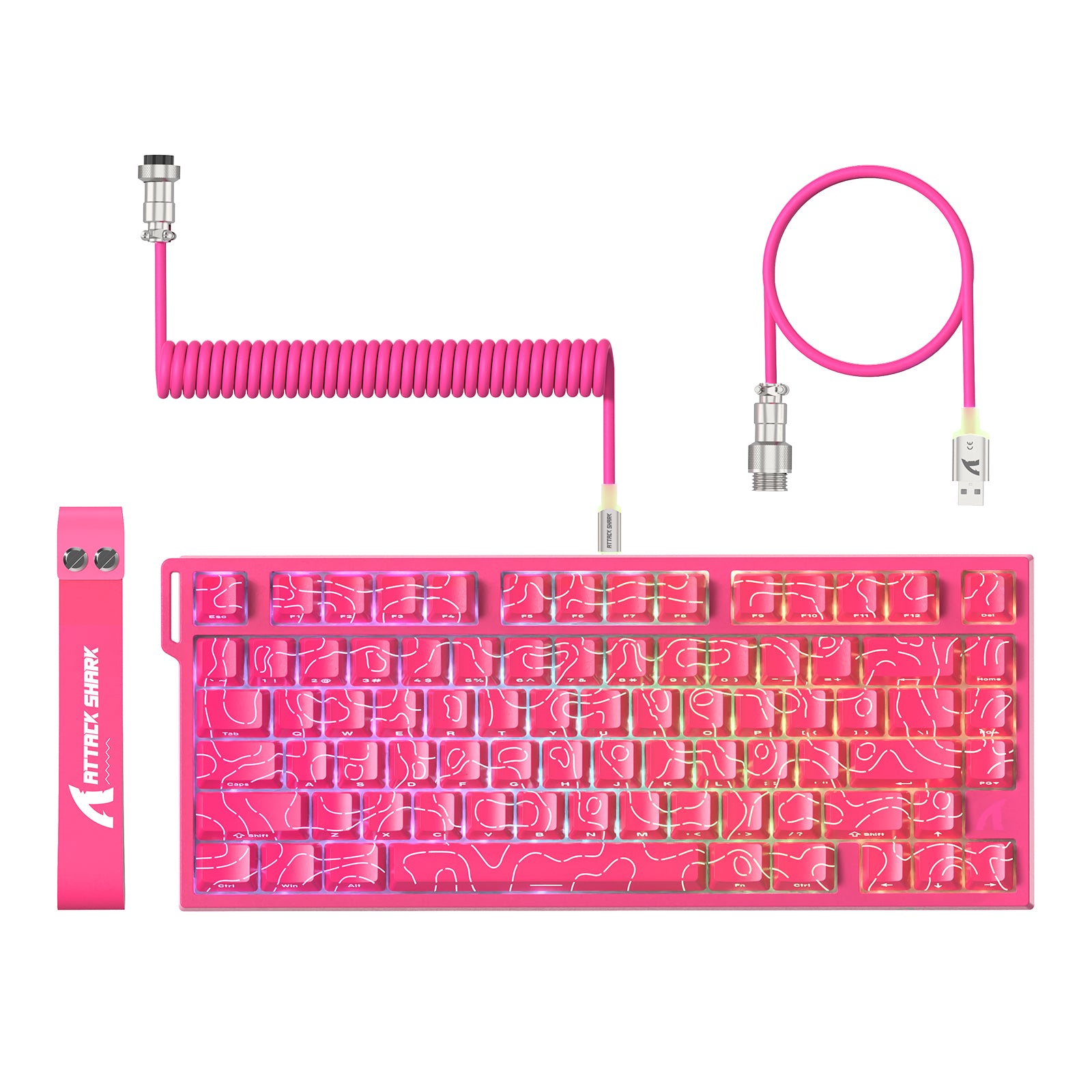 Teclado para juegos con cable ATTACK SHARK R82 HE (75%) y cable LED C01ULTRA
