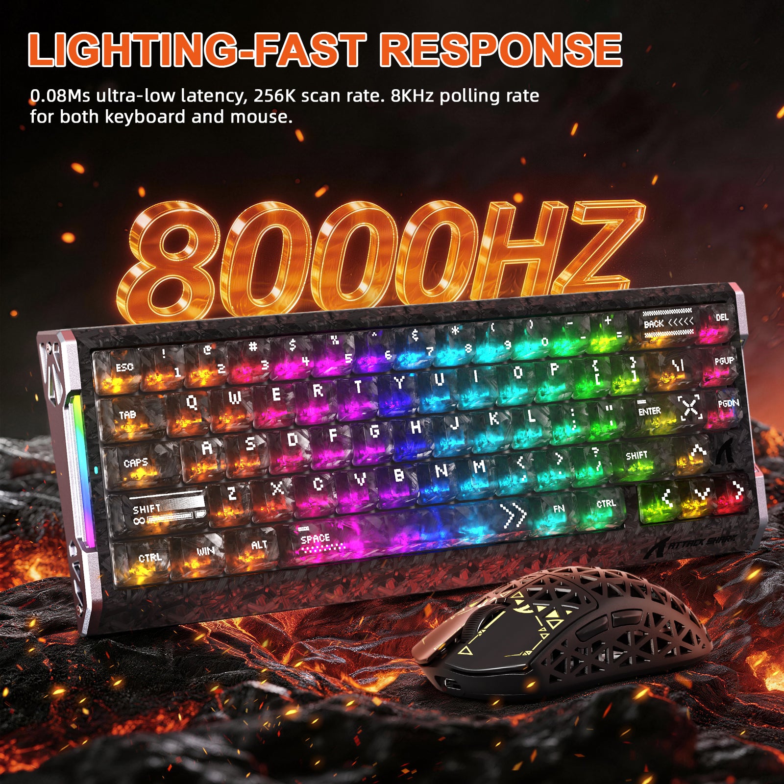 Paquete gaming ATTACK SHARK R68 HE & R5 ULTRA de fibra de carbono