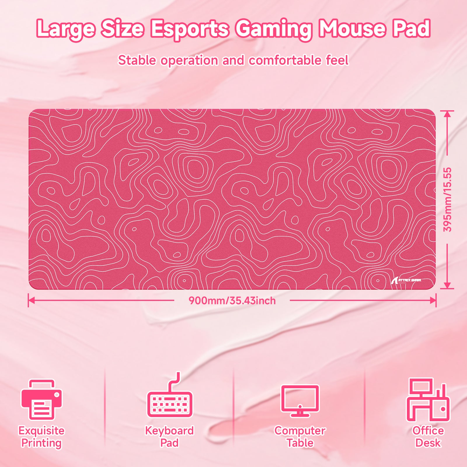 Alfombrilla de ratón para eSport ATTACK SHARK CM02PRO (900x400x4 MM)
