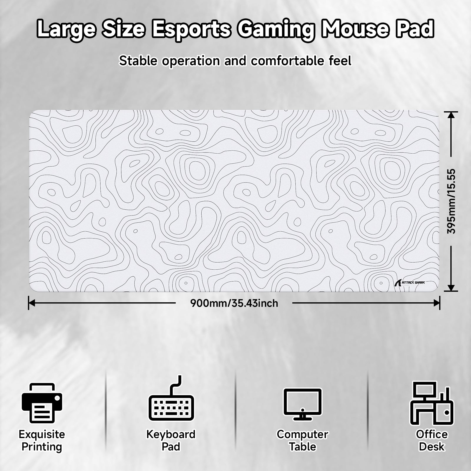 Alfombrilla de ratón para eSport ATTACK SHARK CM02PRO (900x400x4 MM)