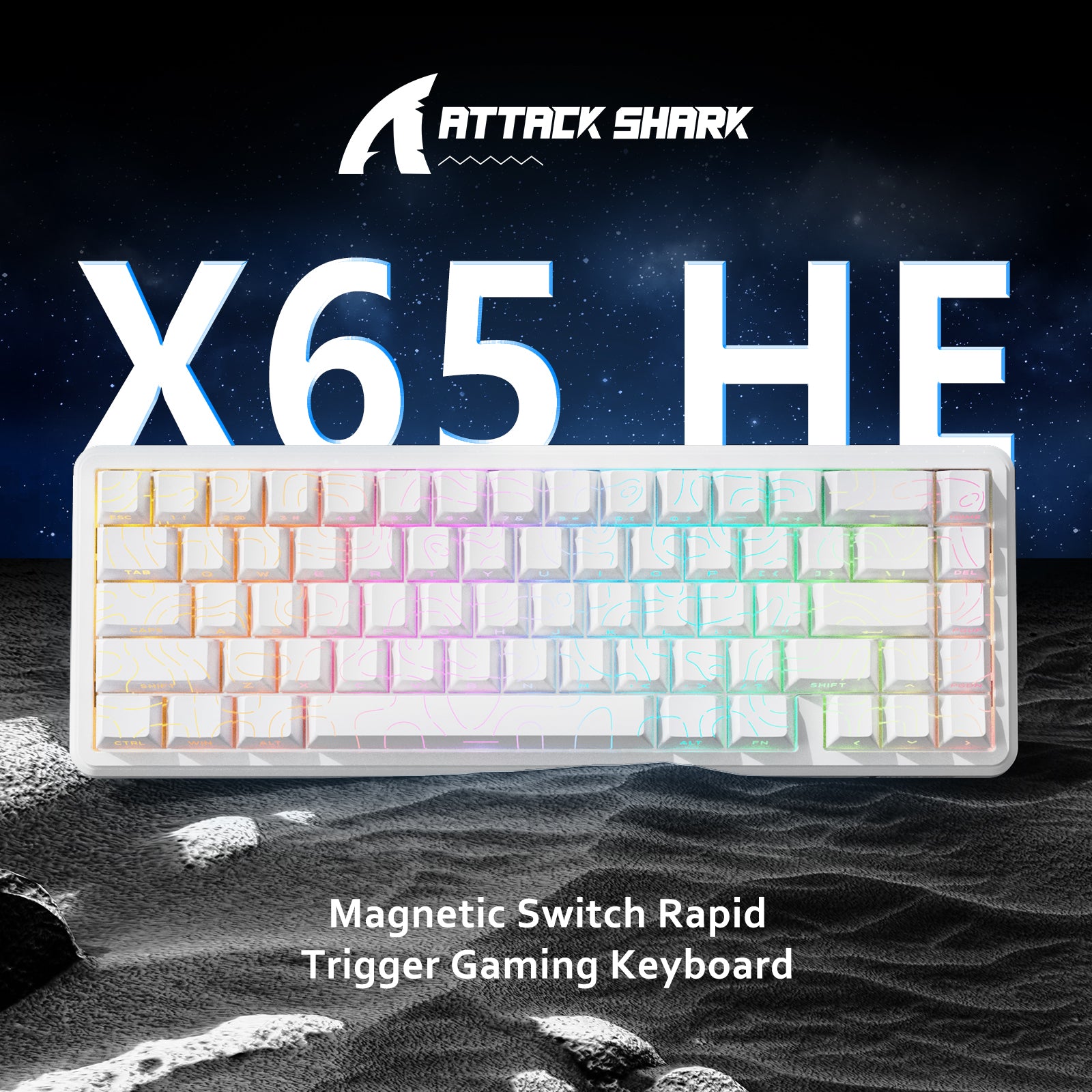 ATTACK SHARK X65 HE Teclado de Disparo Rápido con Interruptor Magnético