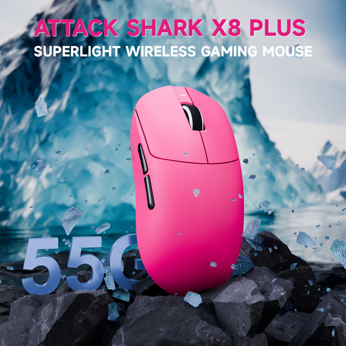 Ratón gaming inalámbrico triplомodo ATTACK SHARK X8 PLUS con cable C06 ULTRA