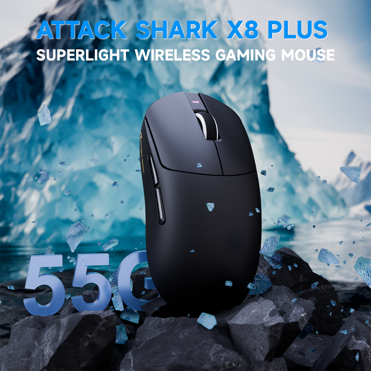 Ratón gaming inalámbrico triplомodo ATTACK SHARK X8 PLUS con cable C06 ULTRA