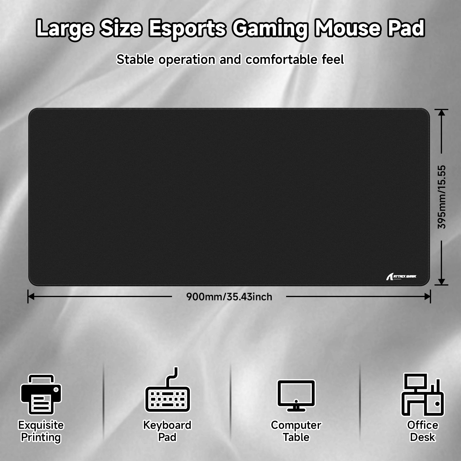 Alfombrilla de ratón para eSport ATTACK SHARK CM02PRO (900x400x4 MM)