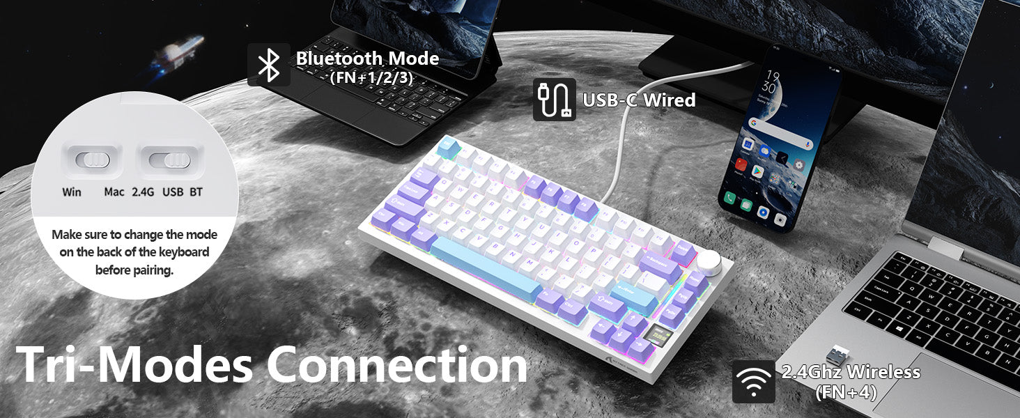 Teclado mecánico tri-modo ATTACK SHARK X820Ultra con junta