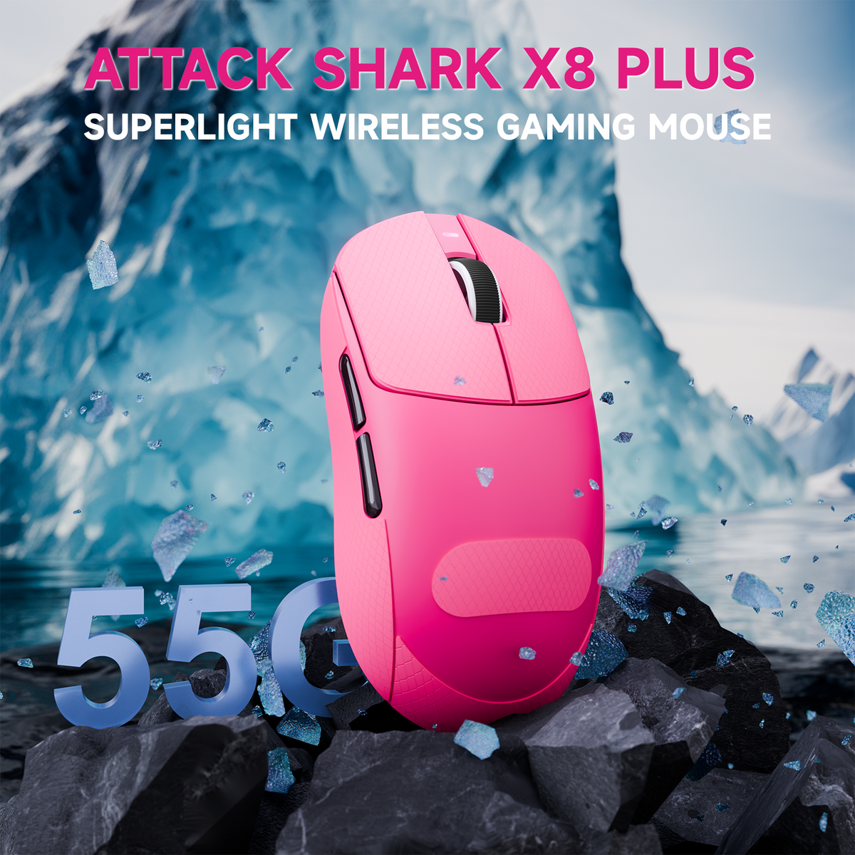 Ratón gaming inalámbrico triplомodo ATTACK SHARK X8 PLUS con cable C06 ULTRA