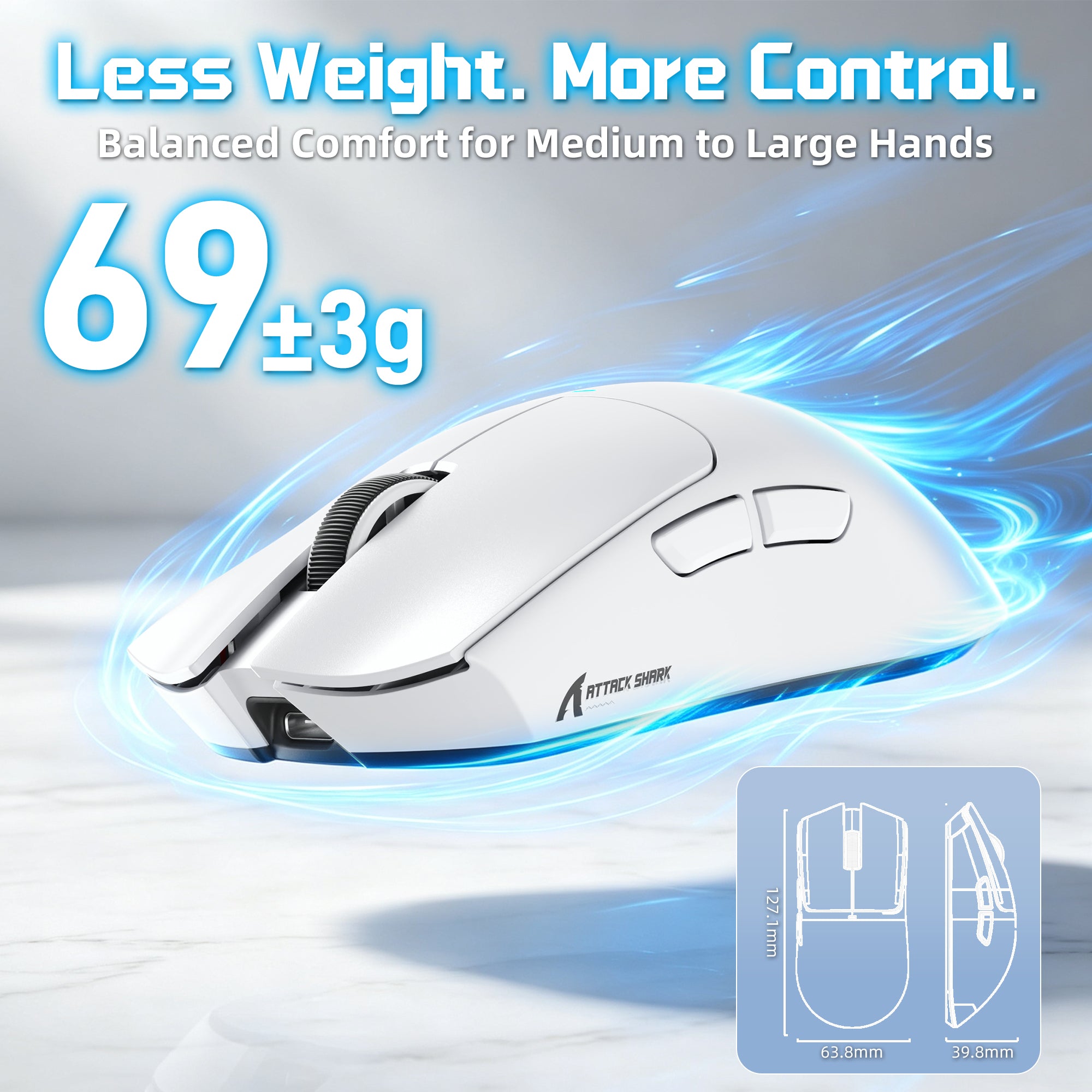 Ratón inalámbrico para juegos ATTACK SHARK X11 PRO V2 con base de carga y pantalla TFT