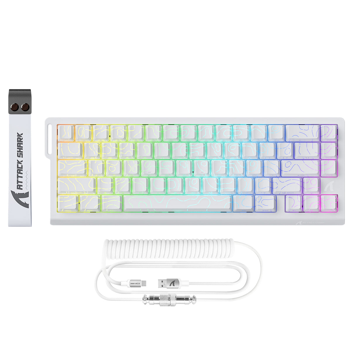 ATTACK SHARK X68 HE Teclado de Disparo Rápido con Interruptor Magnético con Cable Enrollado C01PRO