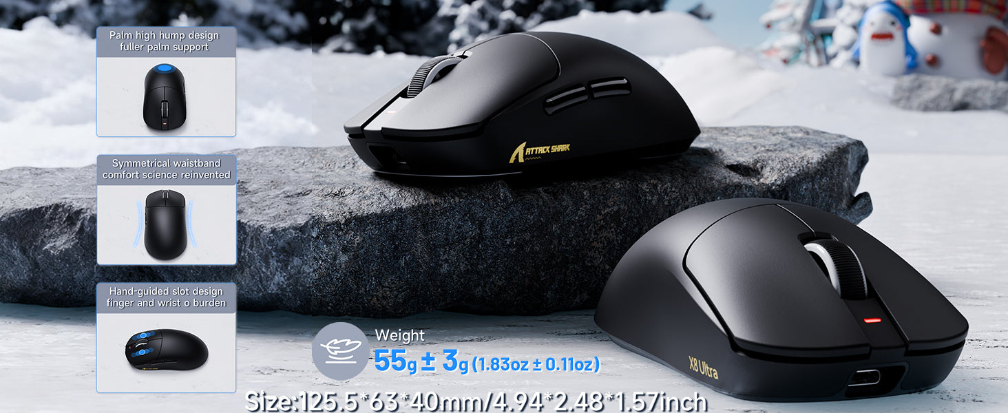 Ratón gaming inalámbrico ATTACK SHARK X8 Ultra 8KHz con cable C06 Ultra