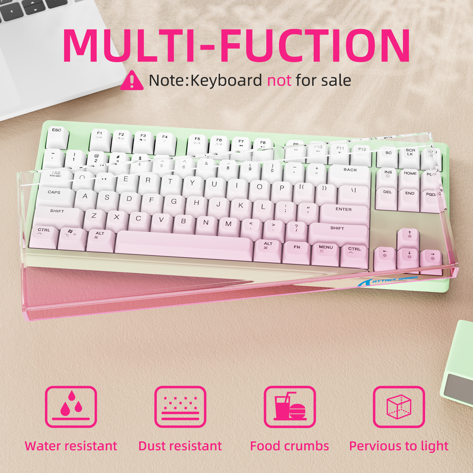 Cubierta antipolvo para teclado ATTACK SHARK de 87 teclas