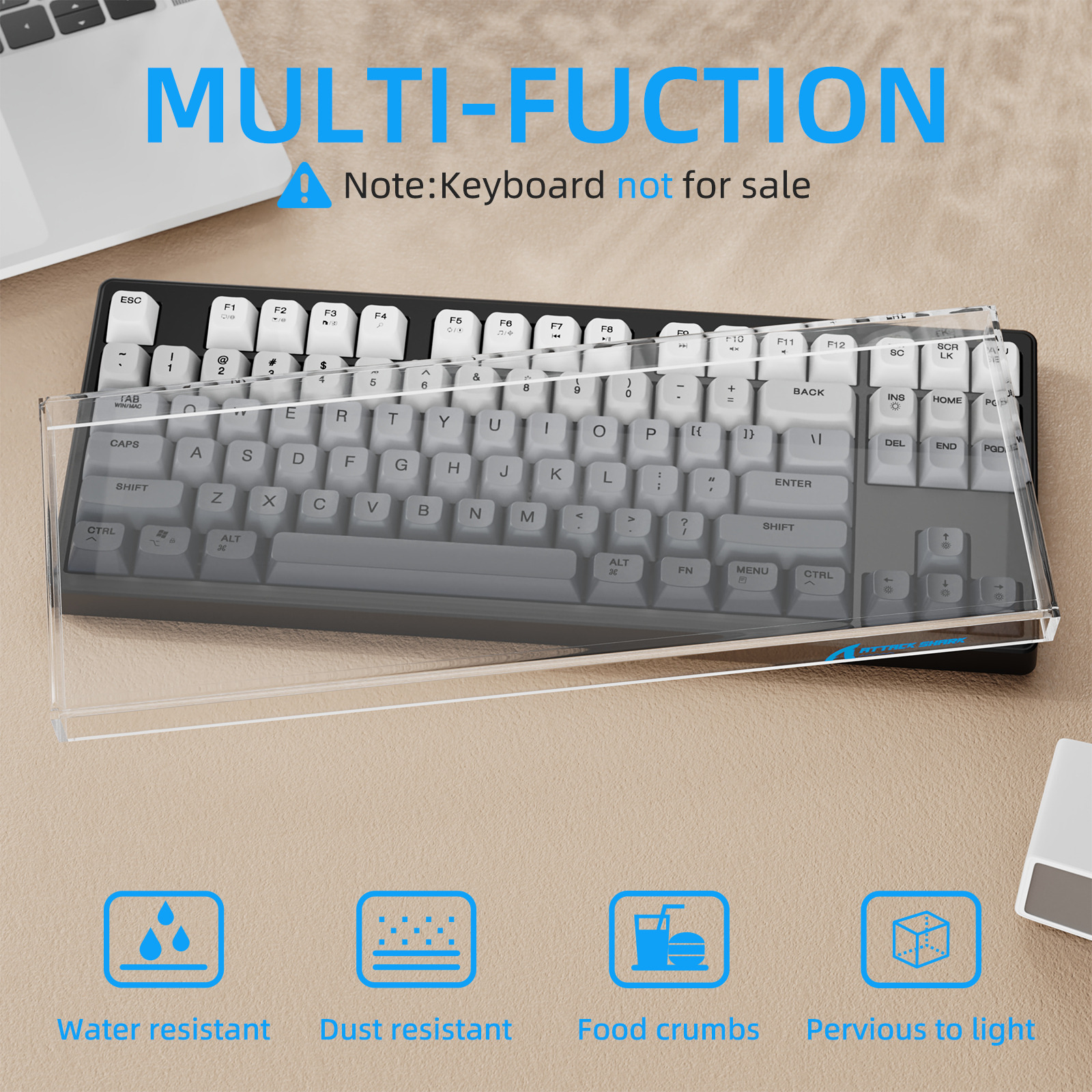 Cubierta antipolvo para teclado ATTACK SHARK de 87 teclas