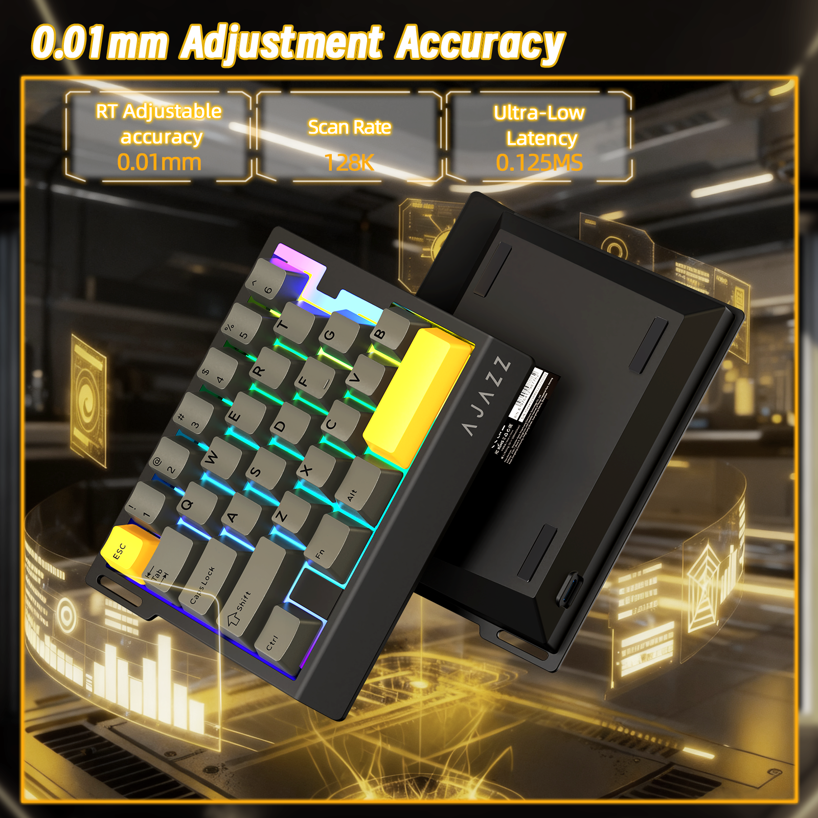 Teclado gaming con cable para una mano ATTACK SHARK X AJAZZ AK029