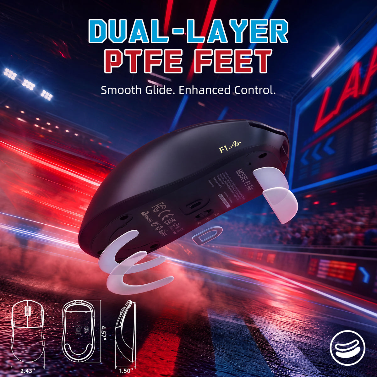 ATTACK SHARK F1 AIR 39g Wireless PAW3955MAX Ratón gaming con cable C06 Ultra