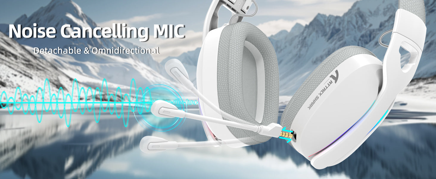 ATTACK SHARK L90 Auriculares para Juegos Plegables RGB Ultra-Ligeros Tri-Mode