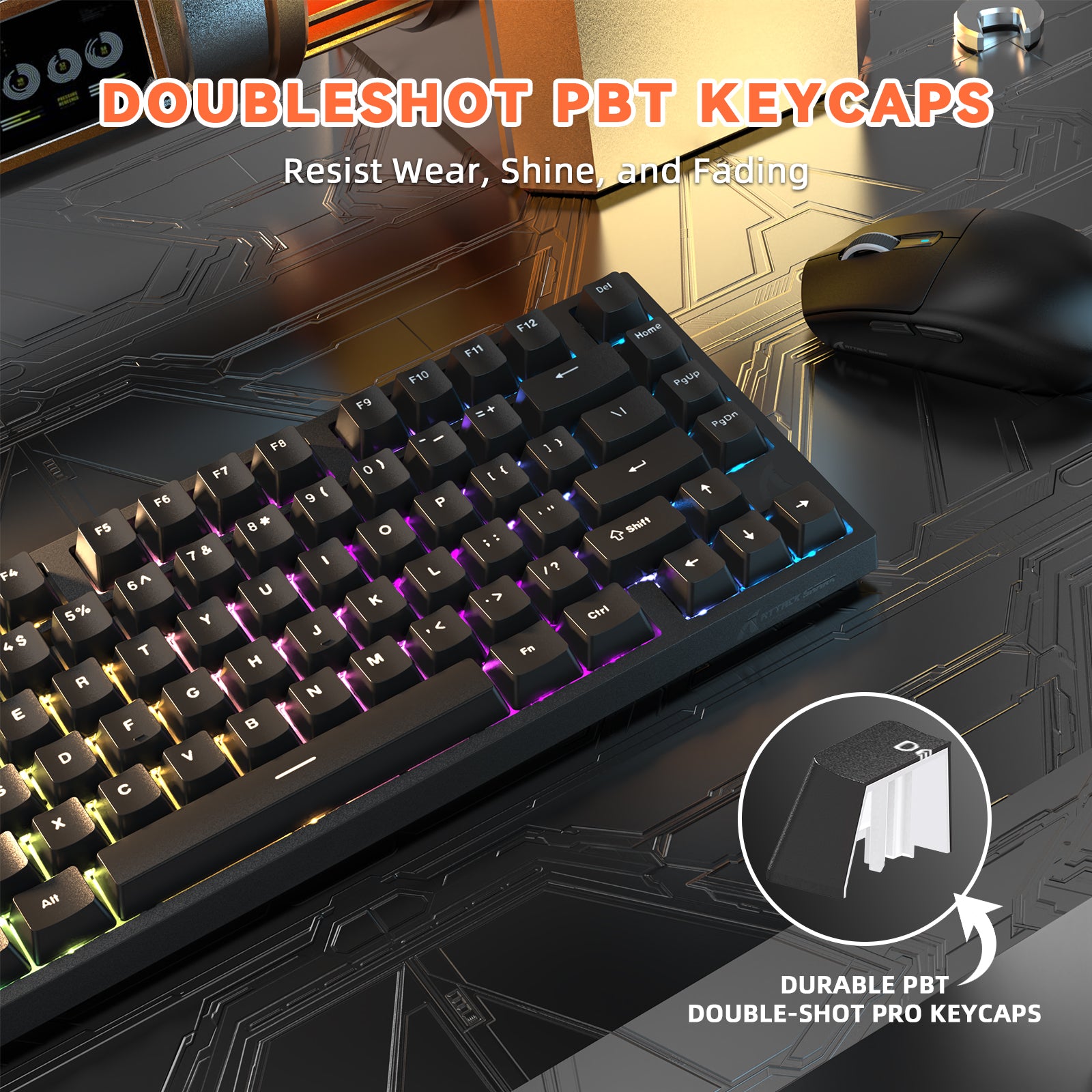 Teclado ATTACK SHARK R82 HE Rapid Trigger con interruptor magnético y RT de 0.005MM