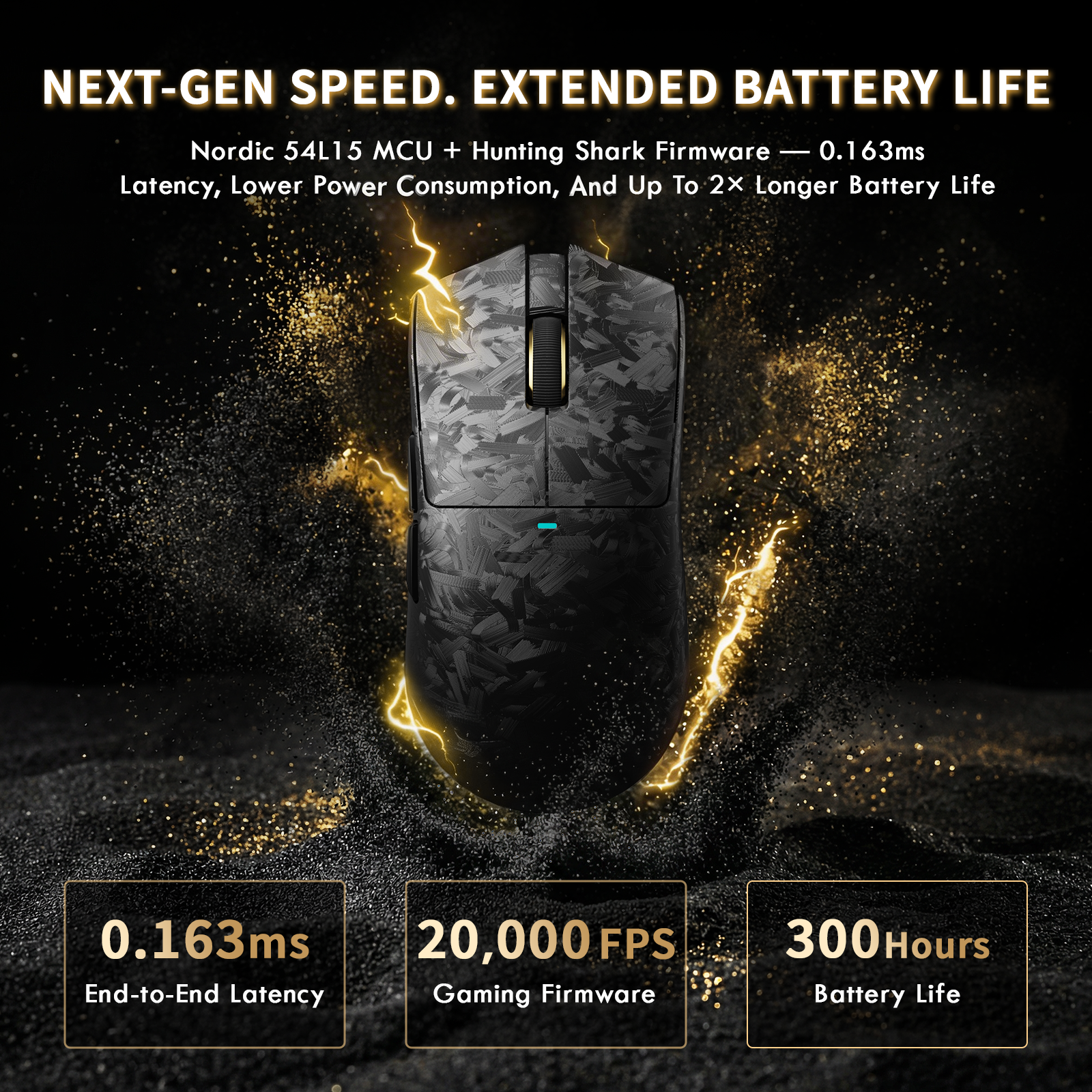 Attack Shark X11 Ultra gaming mouse with 0.163ms latency 20000 FPS firmware and 300 hour battery life