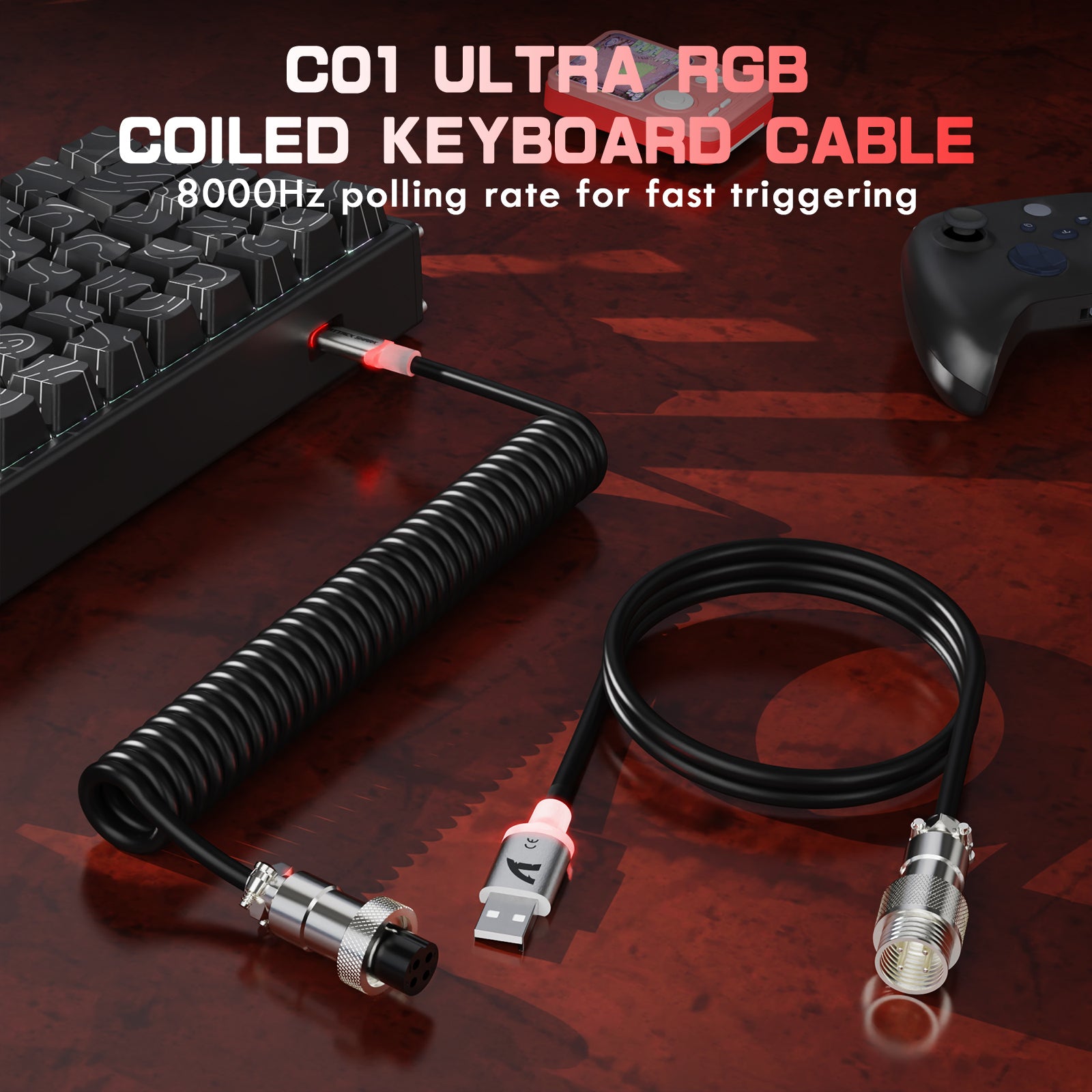 Teclado CNC de aluminio ATTACK SHARK X68MAX HE Rapid Trigger con interruptor magnético y cable en espiral RGB C01Ultra