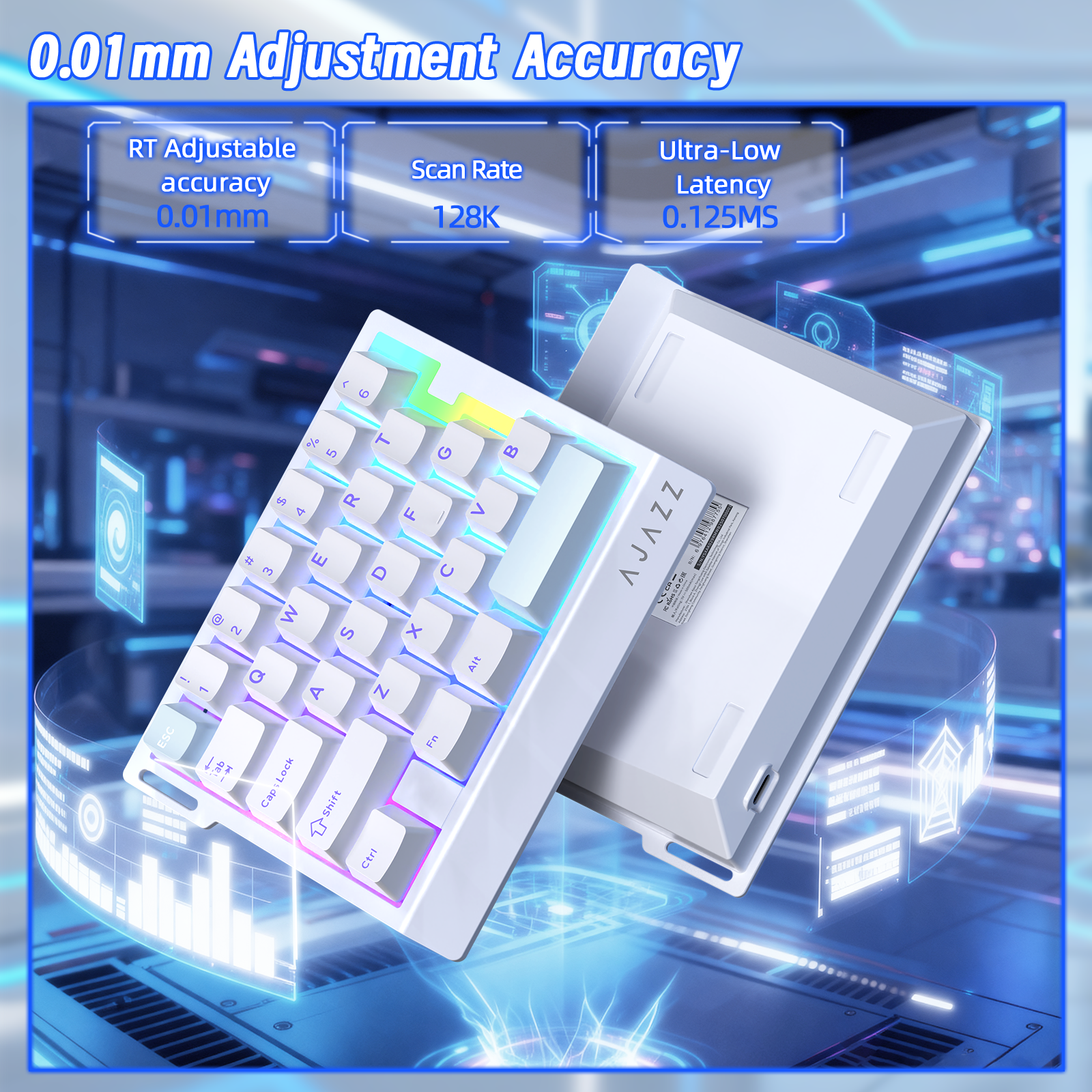Teclado gaming con cable para una mano ATTACK SHARK X AJAZZ AK029